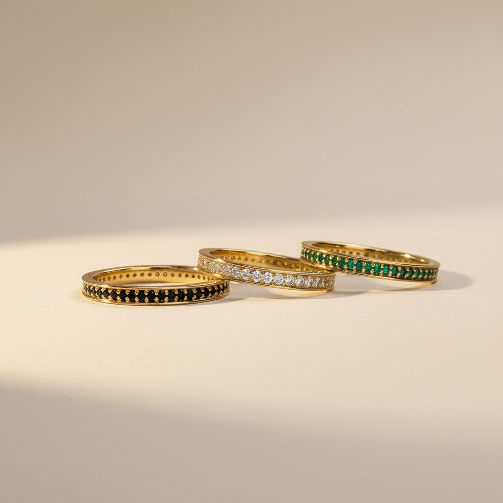 Eternity CZ Band Ring for Women | Sparkling Wedding Band | Stackable Ring | Hypoallergenic Jewelry