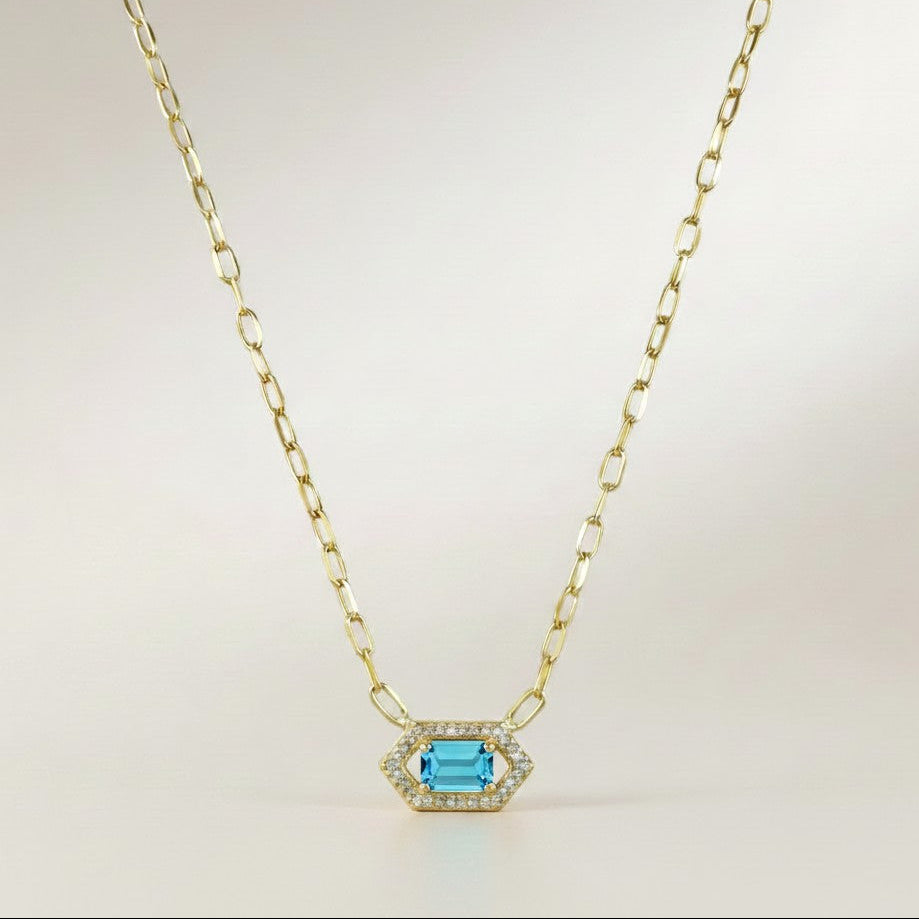 18k Gold Vermeil Birthstone Baguette Necklace — Wear Your Month. Every Single Day.