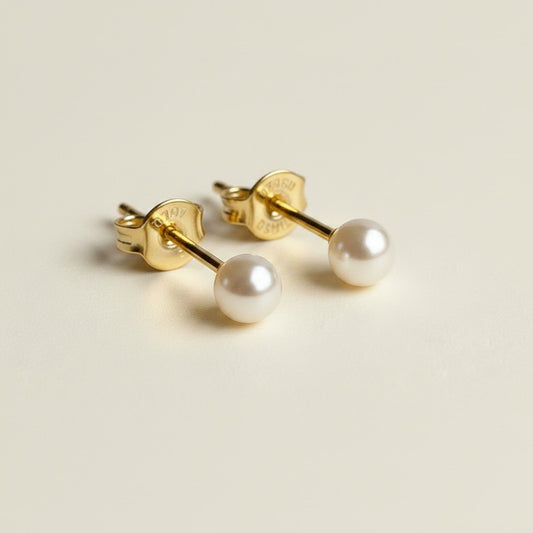 🤍 18k Gold Filled Korean Pearl Stud Earrings — The Classic. Done Right. For Every Occasion