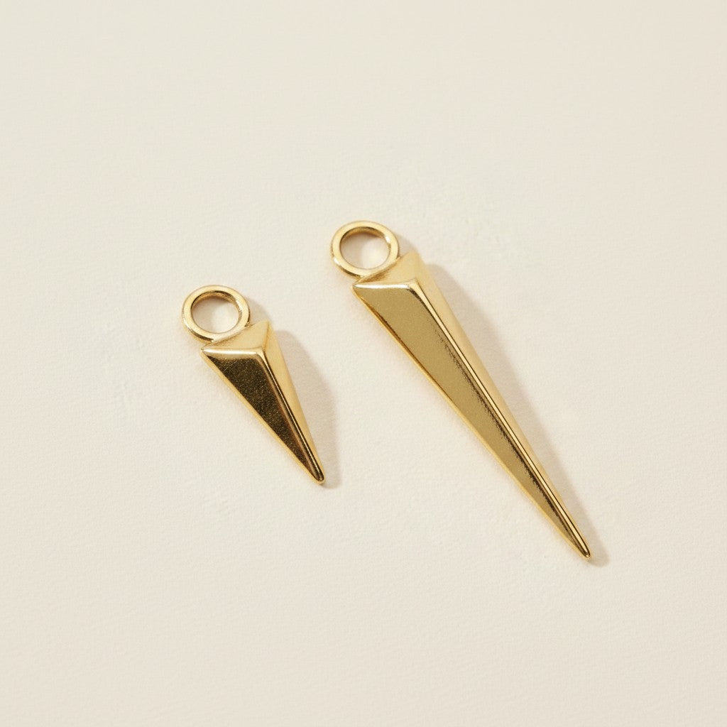 ⚡ 18k Gold Filled Faceted Spear Earring Charm — Add It. Transform the Hoop. Two Sizes.