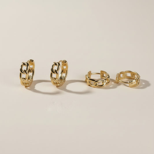 Cuban Clicker Hoop Earrings - Hypoallergenic & Water Resistant