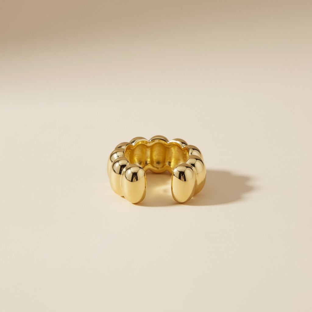 18k Gold Filled Scalloped Ear Cuff Earrings