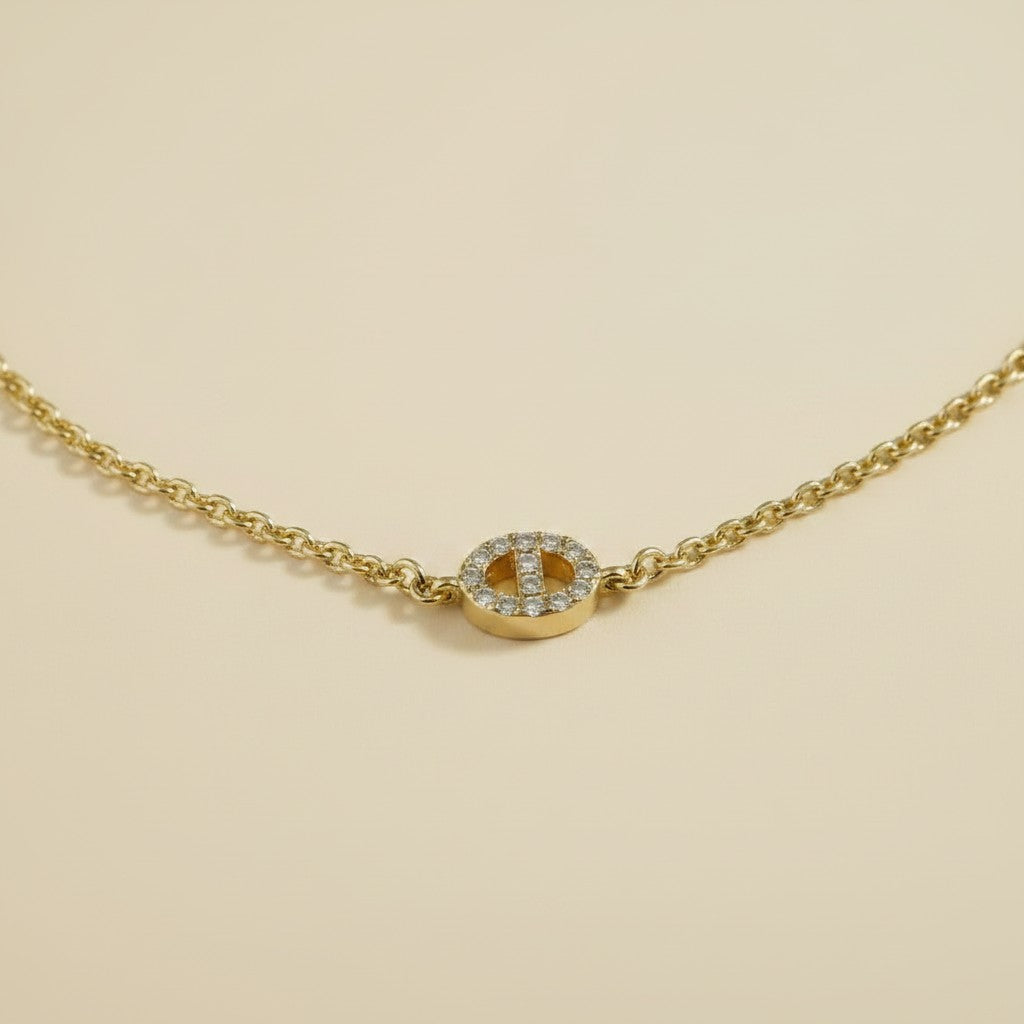 ⚓ 18k Gold Filled CZ Mariner Rolo Bracelet — One Statement Link. The Perfect Chain to Carry It.