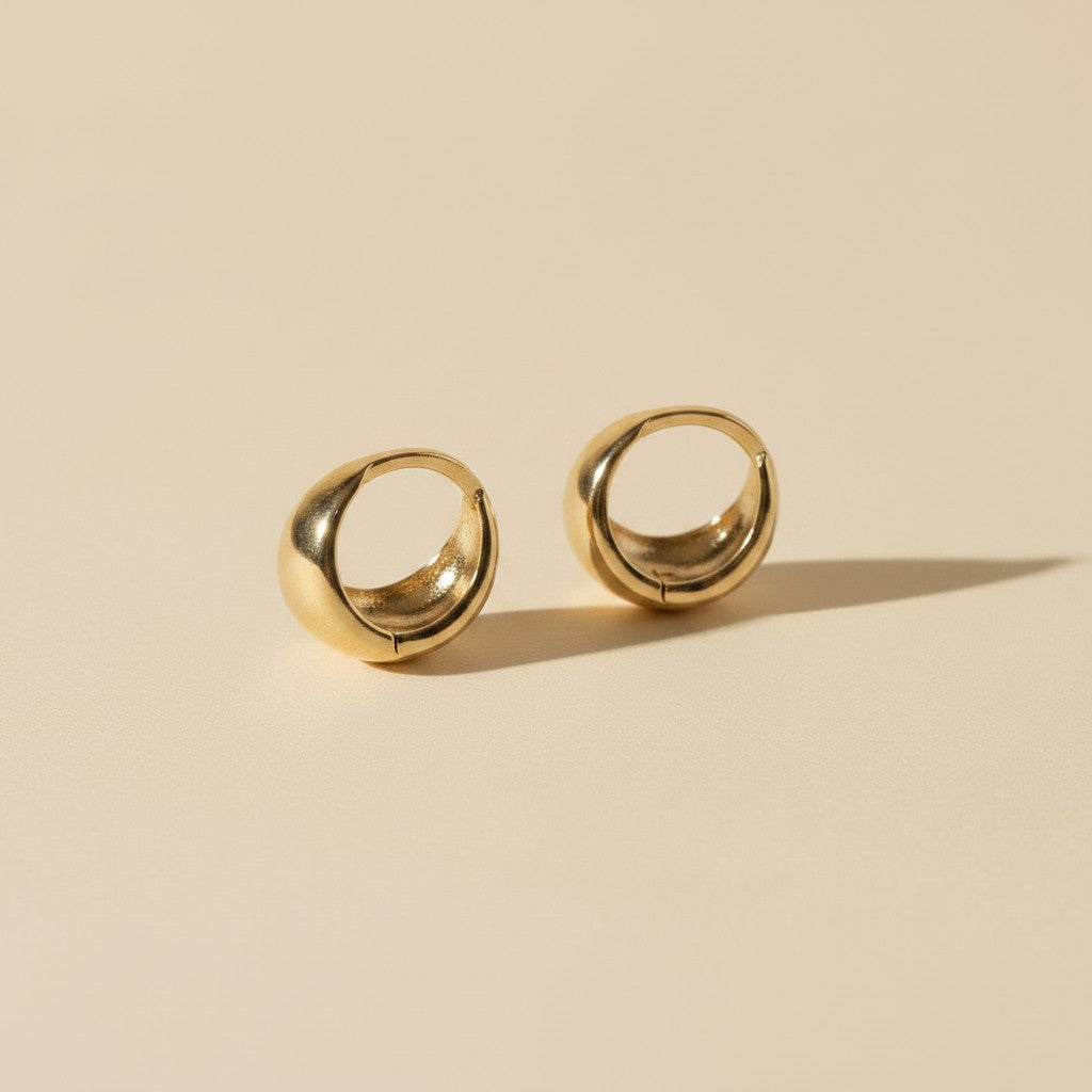 ✨ 18k Gold Filled Polished Clicker Hoop Earrings — Small Diameter. Generous Width. The Most Substantial Mini Hoop.