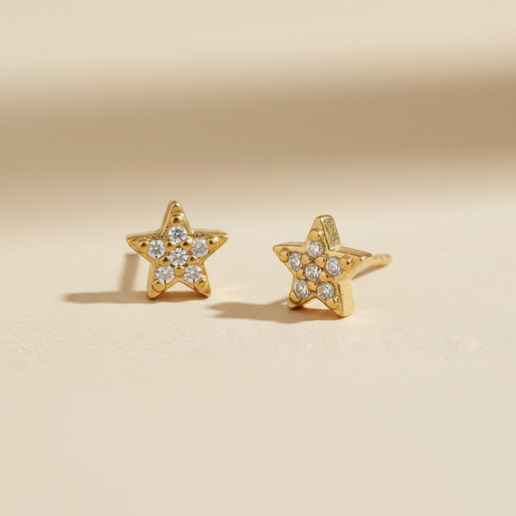 18k Gold Filled Star Stud Earrings | Whimsical Celestial Charm