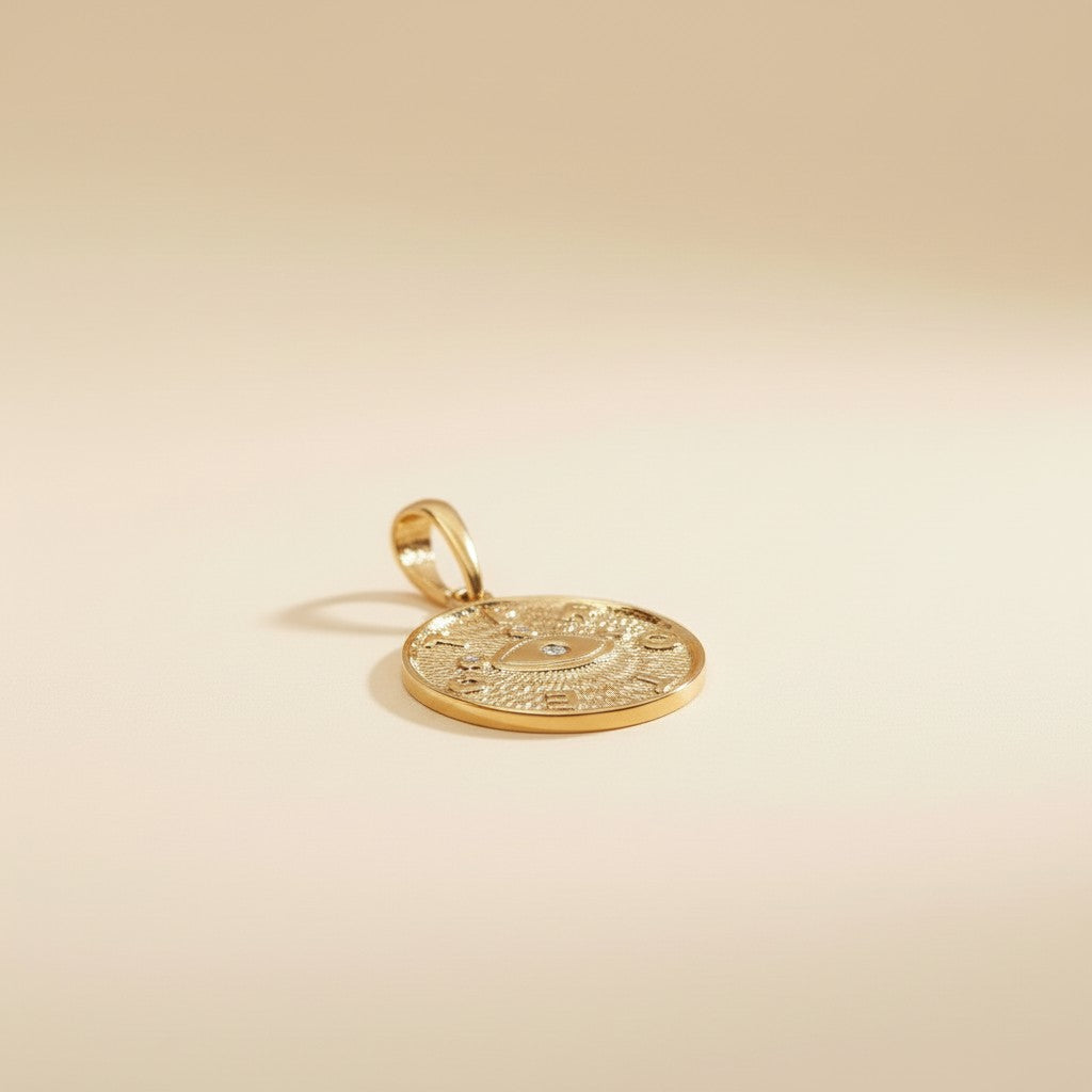 18K Gold Filled Evil Eye Protection Pendant - PROTECT Good Luck Charm Jewelry for Women