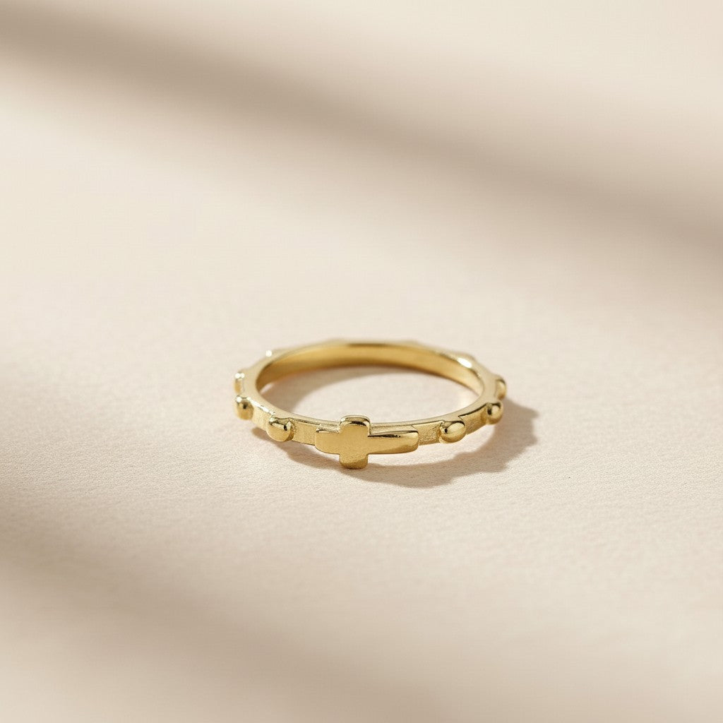 Prayer Ring with Cross - Religious Christian Jewelry for Women