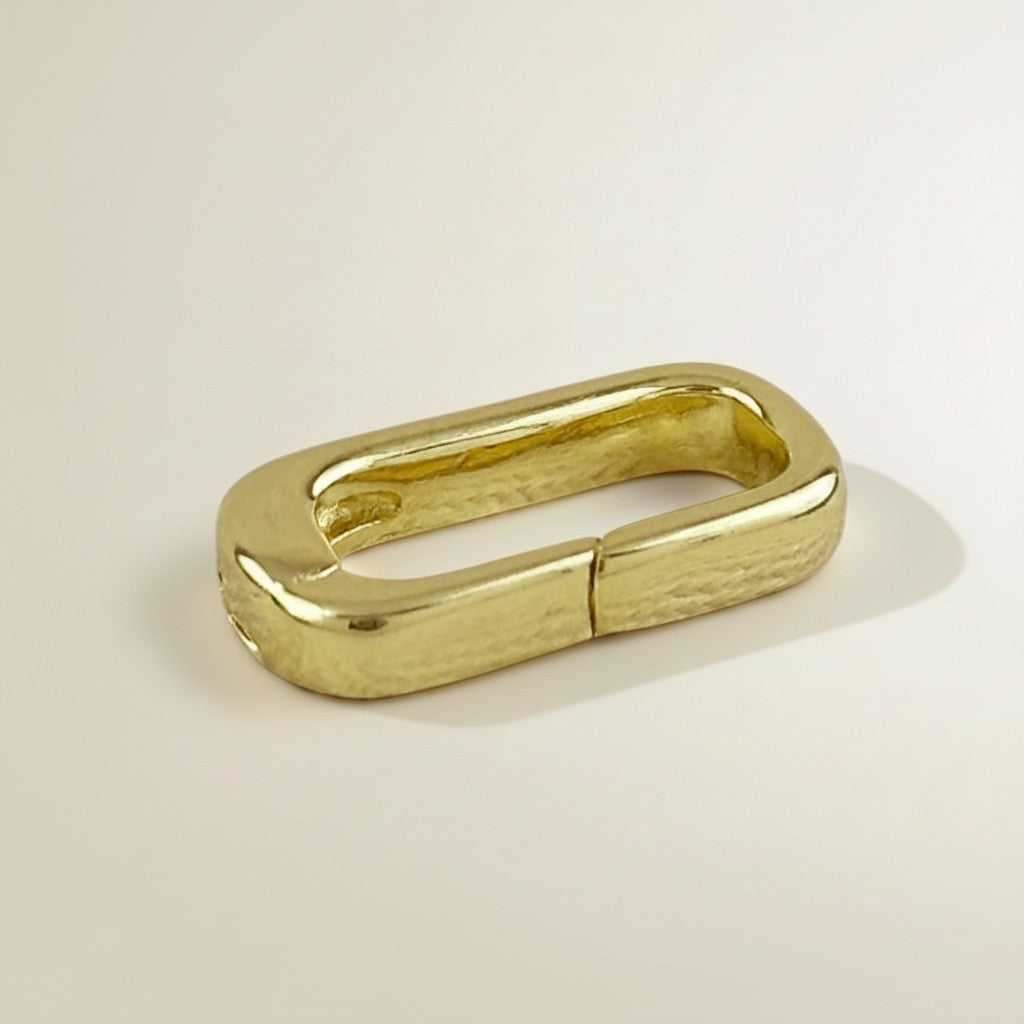 18k Gold Filled Oblong Carabiner Clasp 16mm — The Same Refined Hardware. A More Delicate Scale