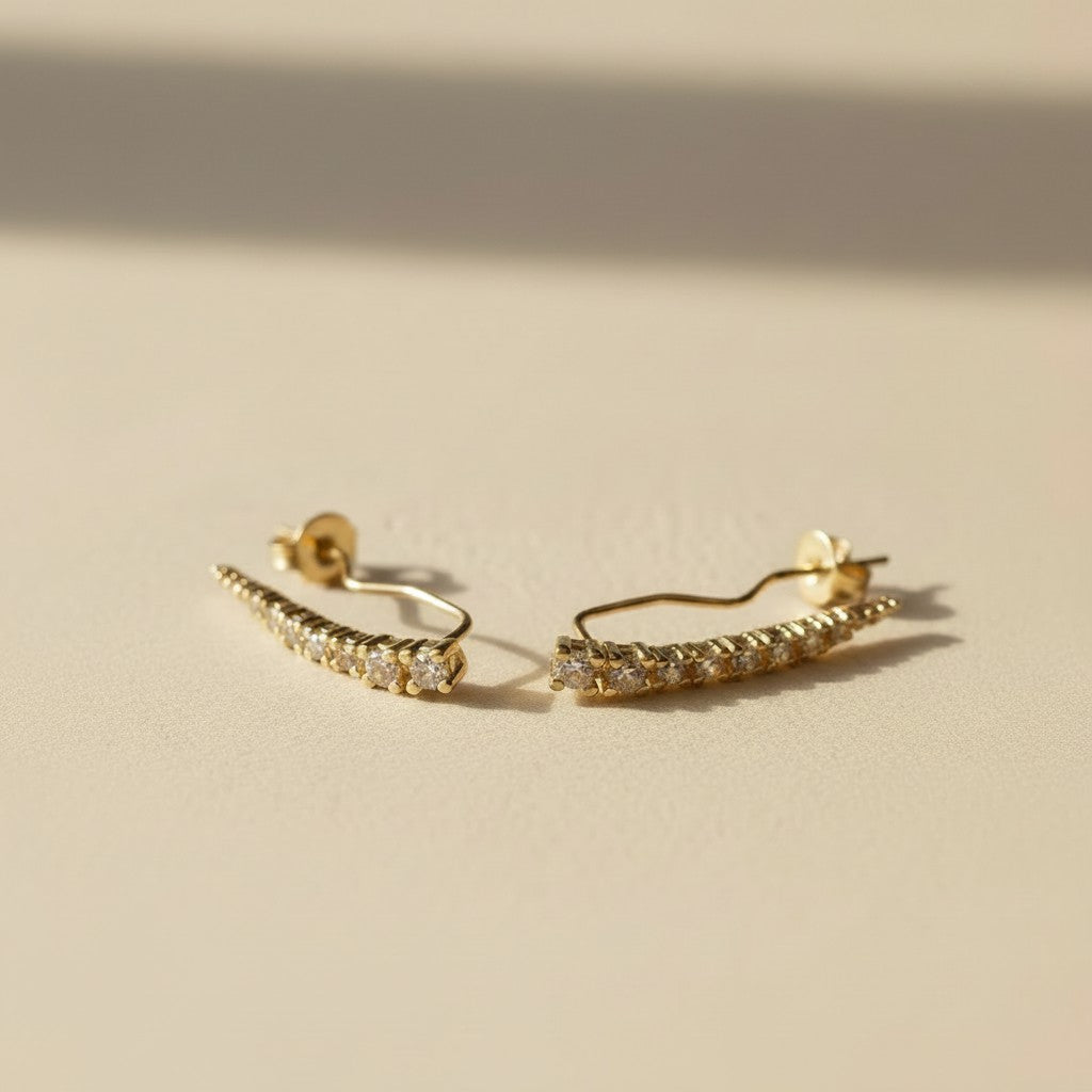 18k Gold Filled CZ Wing Earrings | Edgy Everyday Statement