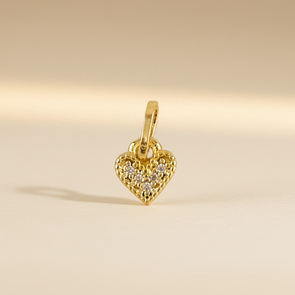 💛 18k Gold Filled CZ Mini Heart Charm — The Smallest Love Story in the Collection