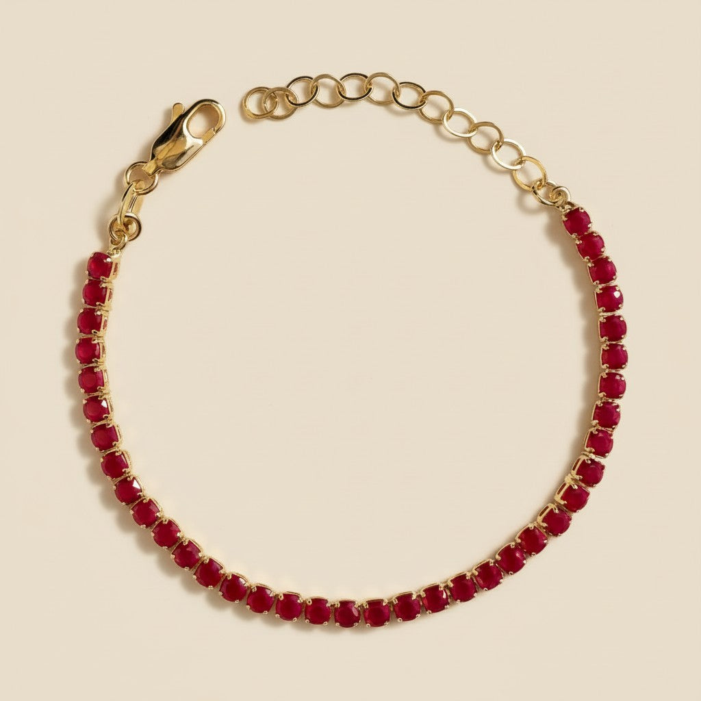 💗 18k Gold Filled Fuchsia CZ Tennis Bracelet — The Boldest Wrist. The Most Joyful Sparkle.
