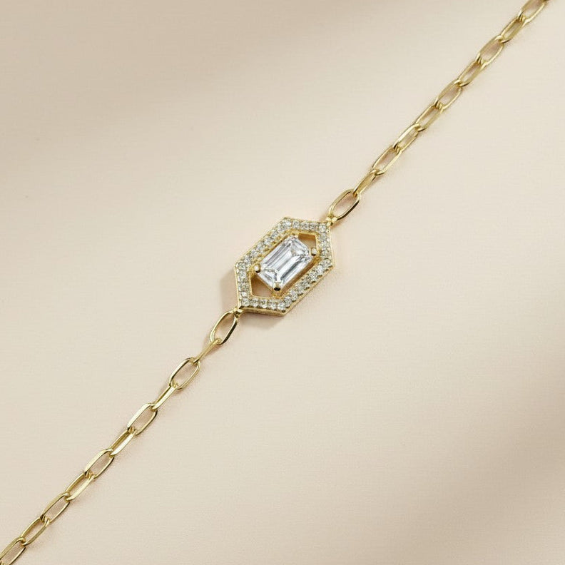 💎 18k Gold Vermeil Birthstone Baguette Bracelet — Your Month. Your Color. Your Stone.