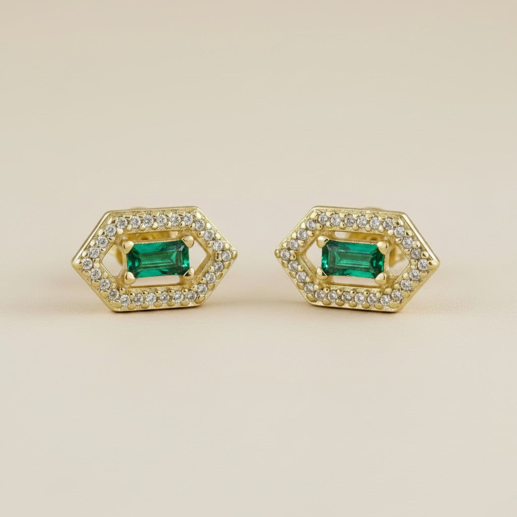 18k Gold Filled Baguette Birthstone Earrings | Personalized Sparkle