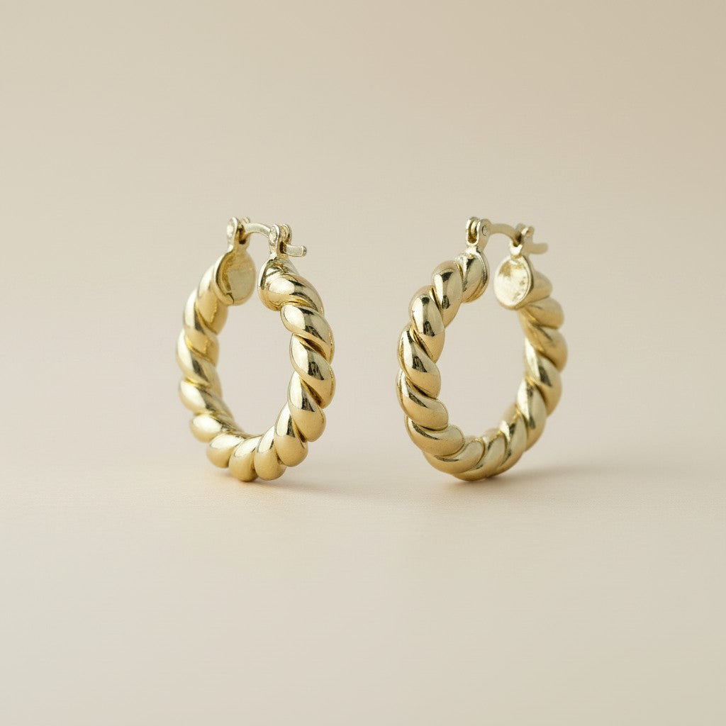 18k Gold Filled Croissant Hoop Earrings | Sophisticated & Exclusive