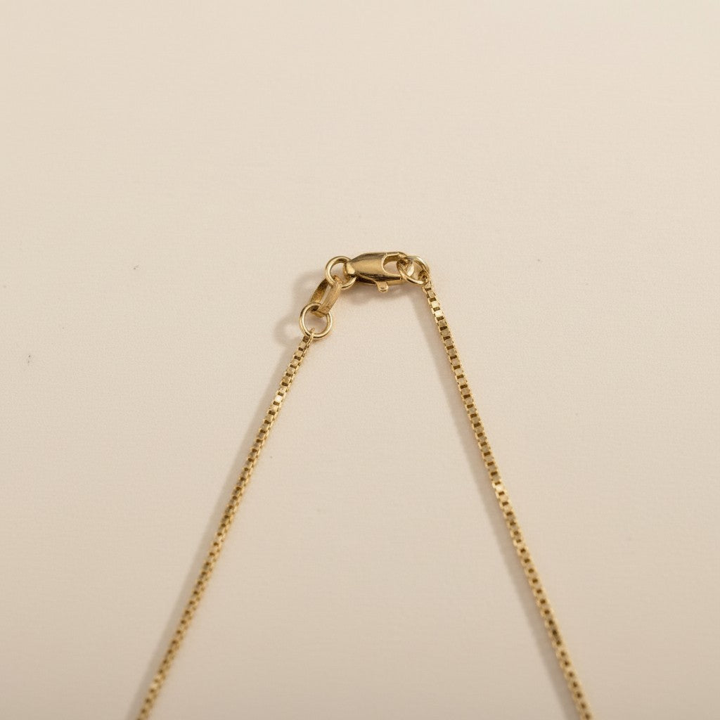 Box Chain Necklace for Women - 1mm Delicate Gold Chain