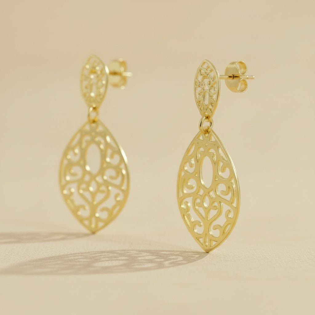 18k Gold Filled Spicy Floral Dangling Earrings