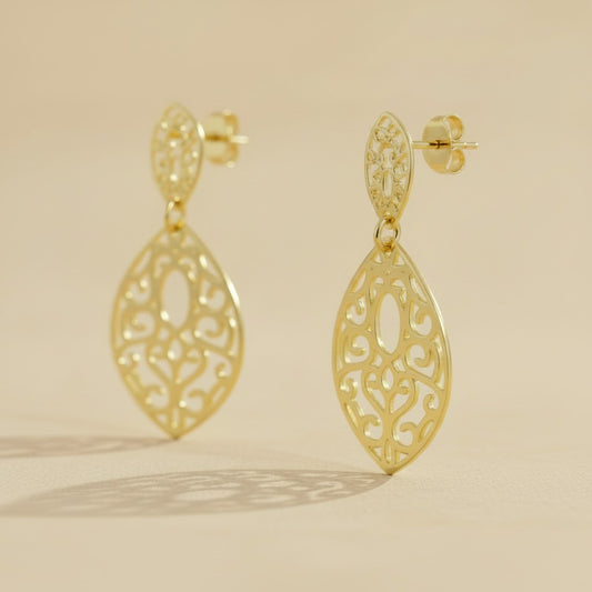 18k Gold Filled Spicy Floral Dangling Earrings