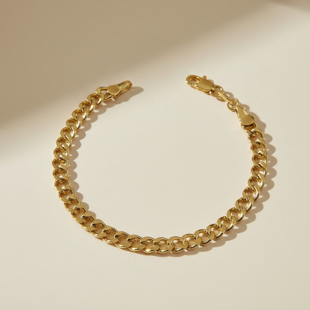 18k Gold Filled 5.0mm Cuban Chain Bracelet | Bold Streetwear Style