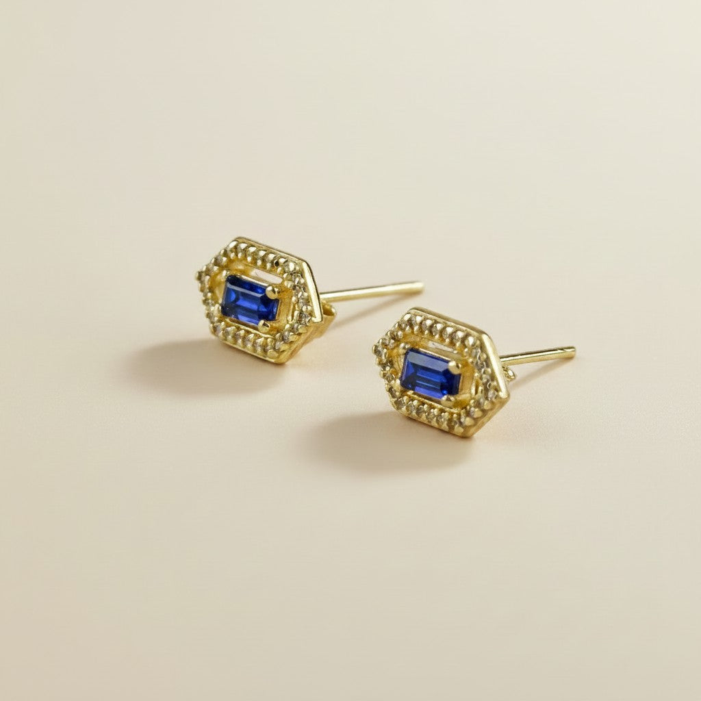 💎 18k Gold Vermeil Birthstone Baguette Earrings — Your Month on Both Ears, Every Day
