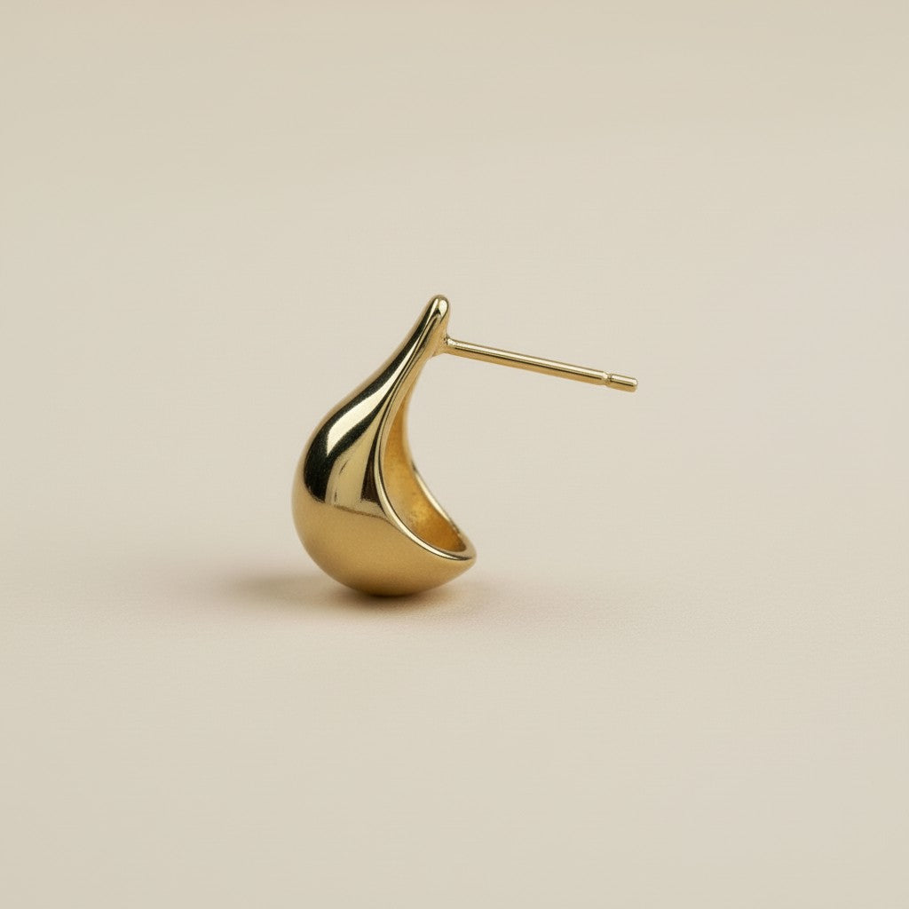 Teardrop Stud Earrings - Classic Drop Studs for Women