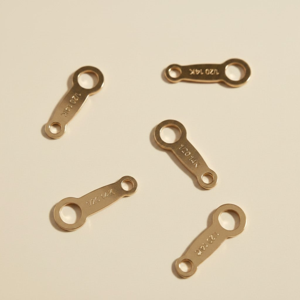 14k Gold Filled Japanese Quality Tag | Engraved 1/20 14K Marking