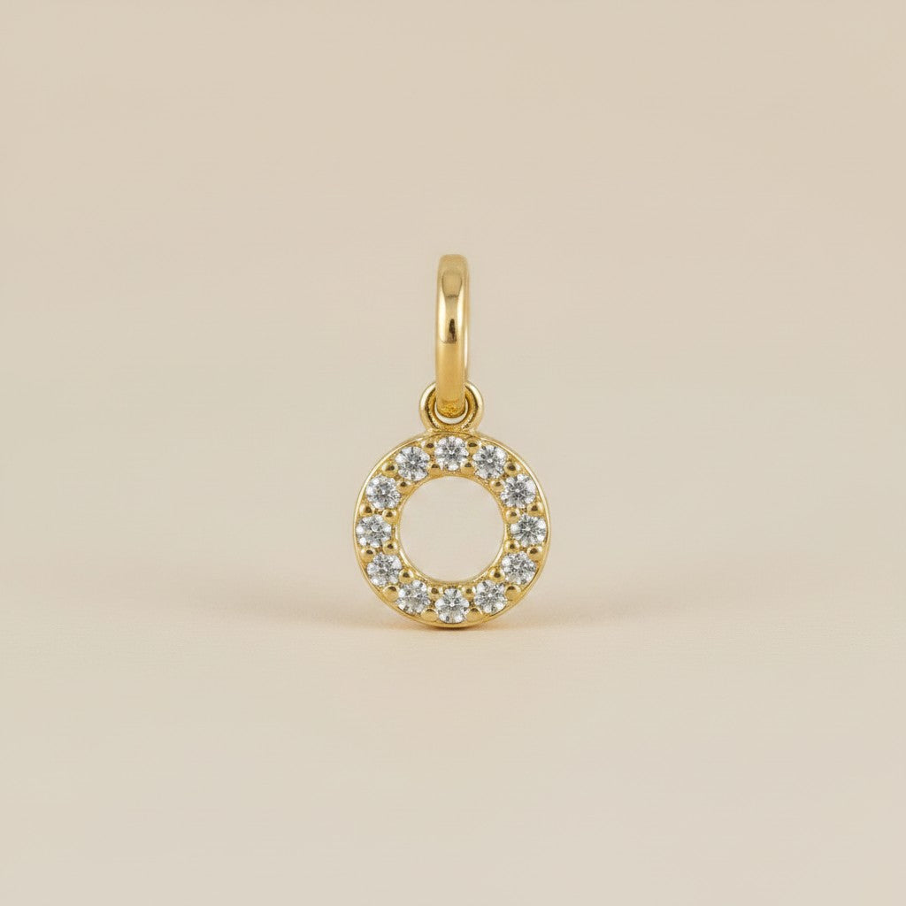 18k Gold Filled Initial Letter CZ Charm | Personalized Sparkle