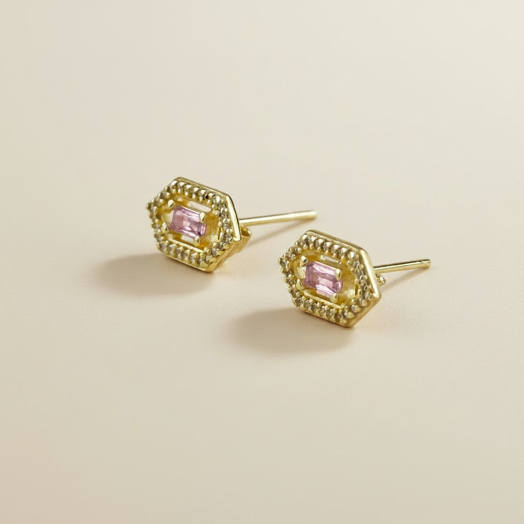 💎 18k Gold Vermeil Birthstone Baguette Earrings — Your Month on Both Ears, Every Day