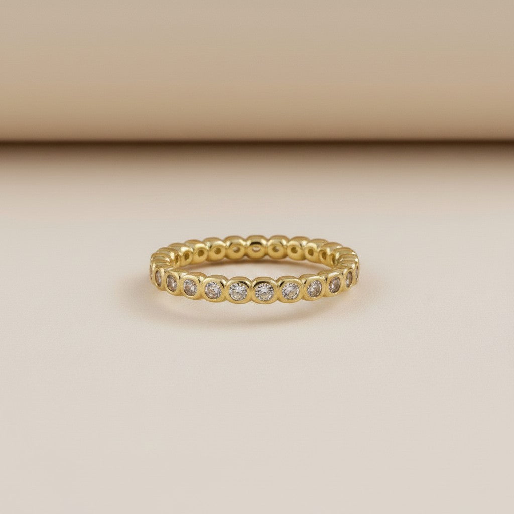 💍 18k Gold Filled CZ Eternity Band — Endless Sparkle, Timeless Meaning