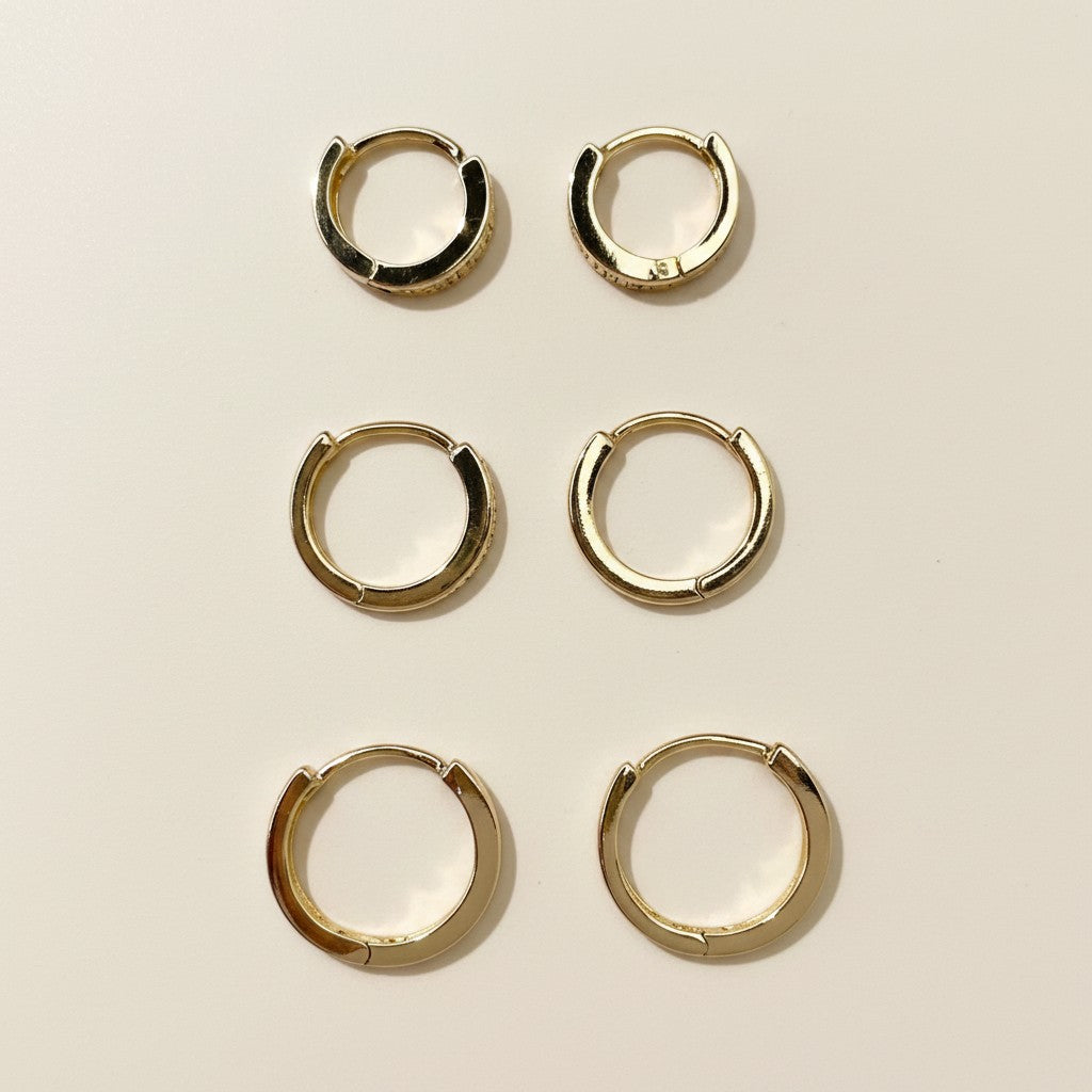 ✨ 18k Gold Filled Wide CZ Clicker Hoop Earrings — More Width. More Sparkle. Three Sizes.