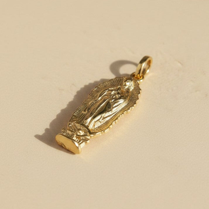 🕊️ 18k Gold Filled Our Lady of Grace Pendant — Full Figure. Warm Gold. Worn Close to the Heart.