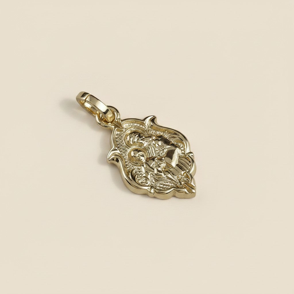 18k Gold Filled Saint Christopher Charm | Vintage Style, Patron of Travelers