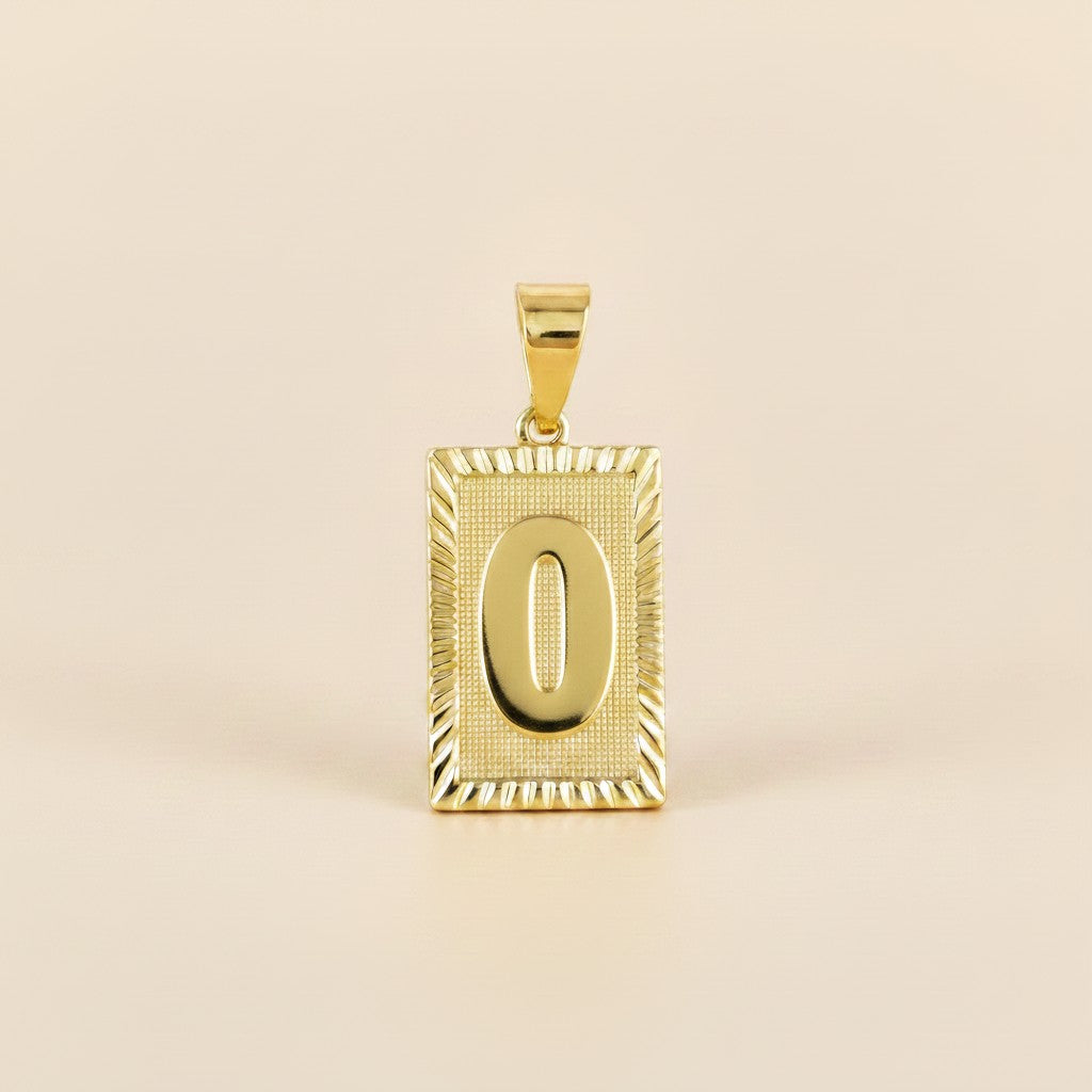 18k Gold Filled Vintage Diamond Cut Initial Plate Pendant | Personal & Timeless
