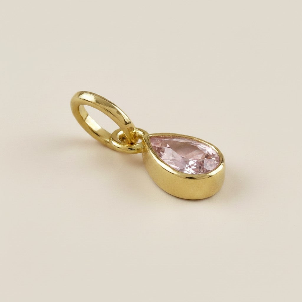 18k Gold Filled Birthstone Bezel Drop Charm | Personalized Sparkle