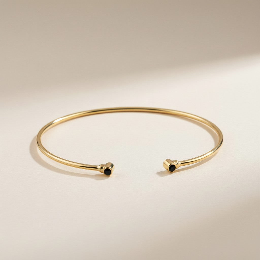 Open CZ Cuff Bracelet - Adjustable Statement Bracelet for Women
