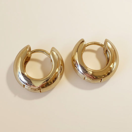 Chunky Huggie Hoop Earrings | Small Hoop Earrings for Women | Delicate Statement Hoops | Hypoallergenic Jewelry