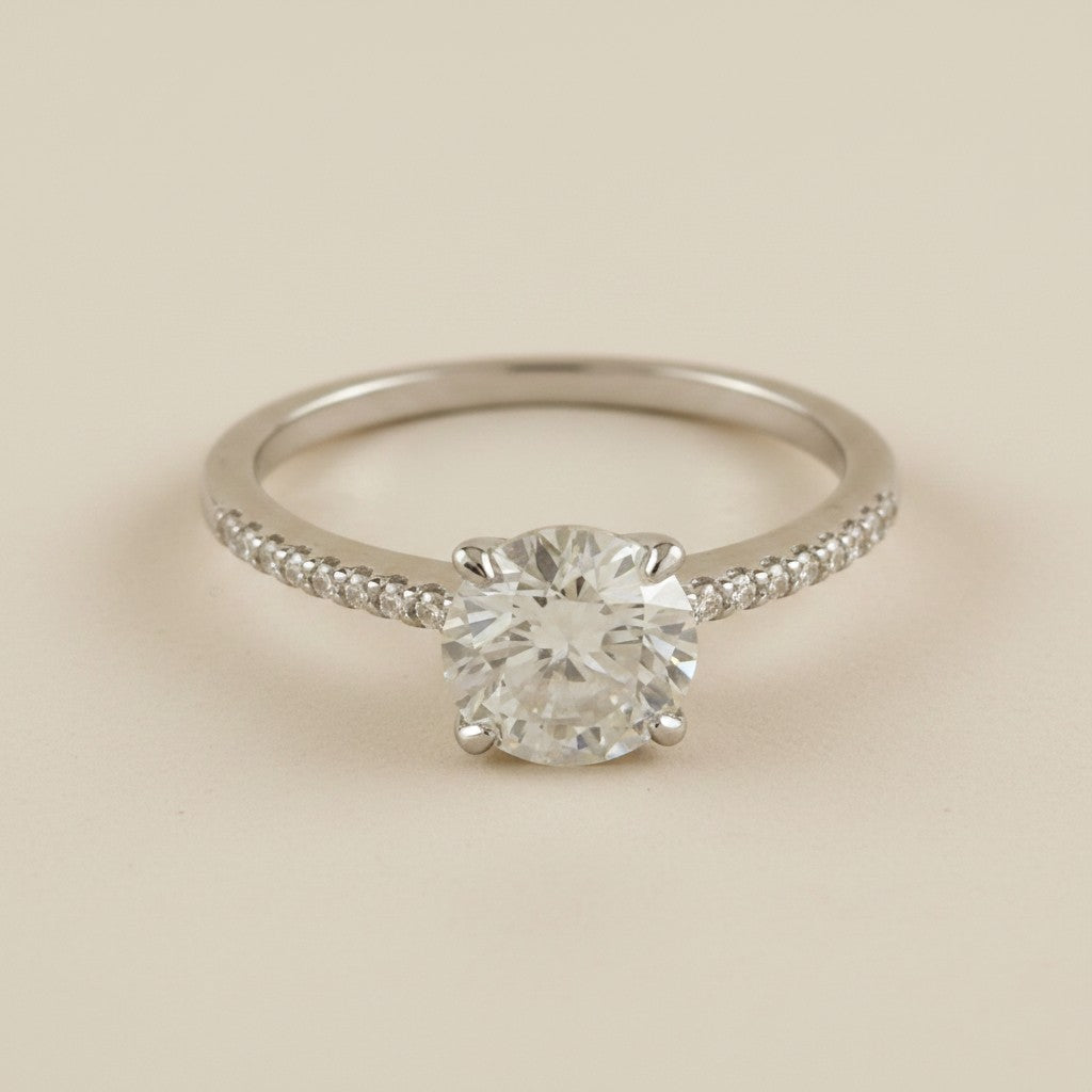 💎 .925 Sterling Silver Moissanite &amp; CZ Band Solitaire Ring — 1.0ct Certified Center. Sparkling Band. Made to be Worn.