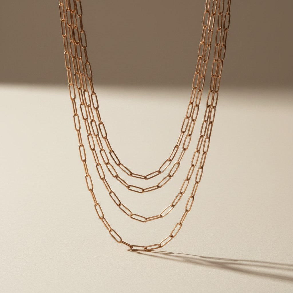 Paperclip Chain Necklace - Classic Link Chain for Women | Premium Layering Jewelry