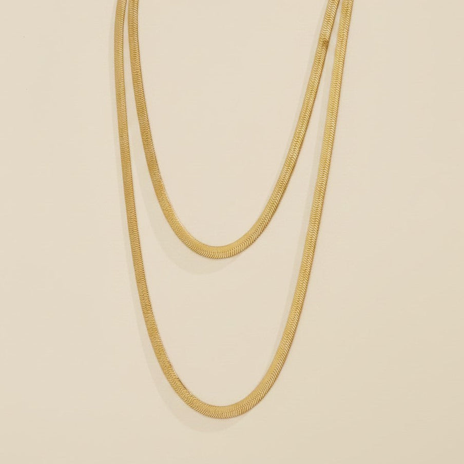 18k Gold Filled 6mm Herringbone Chain Necklace | Classic Fashion Statement