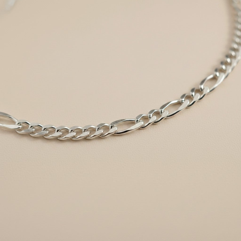⛓️ Sterling Silver 4.8mm Figaro Chain — The Most Complex Rhythm in the Collection