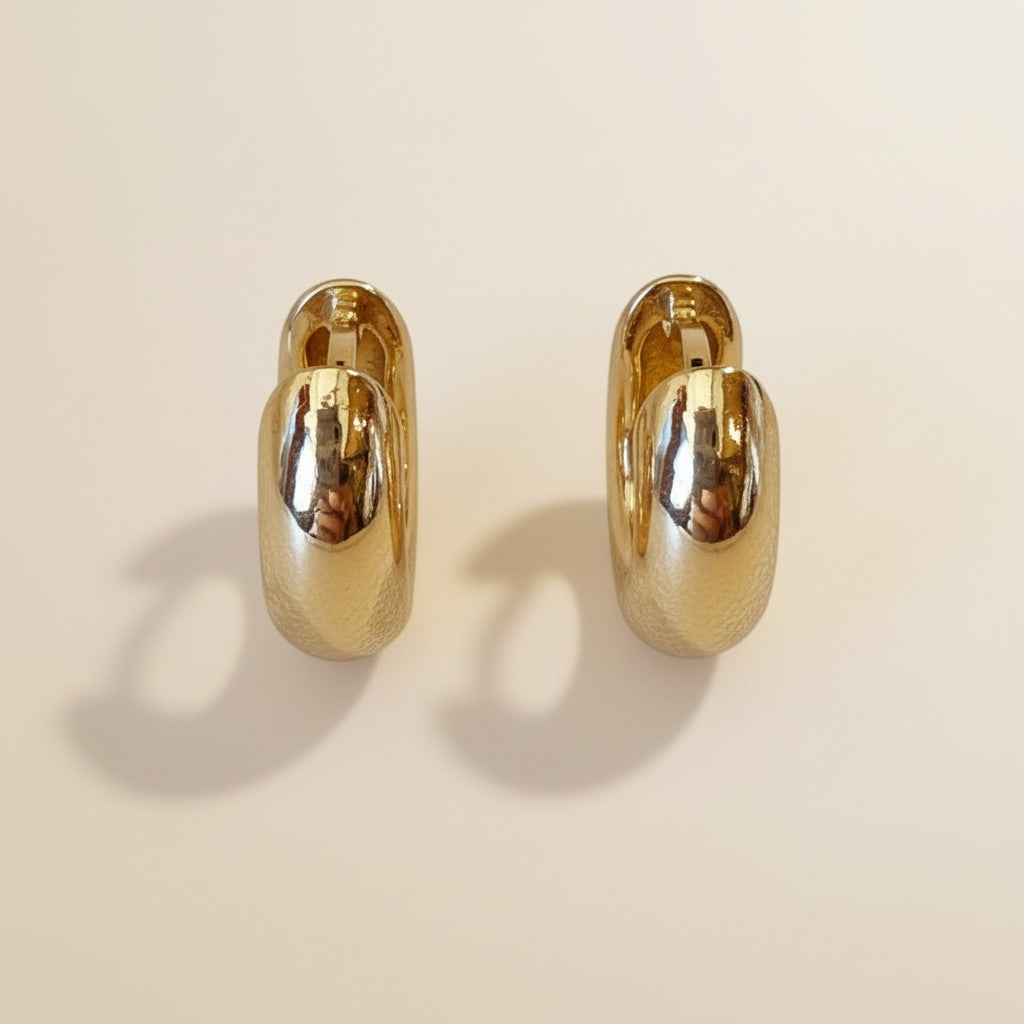 Chunky Huggie Hoop Earrings | Small Hoop Earrings for Women | Delicate Statement Hoops | Hypoallergenic Jewelry