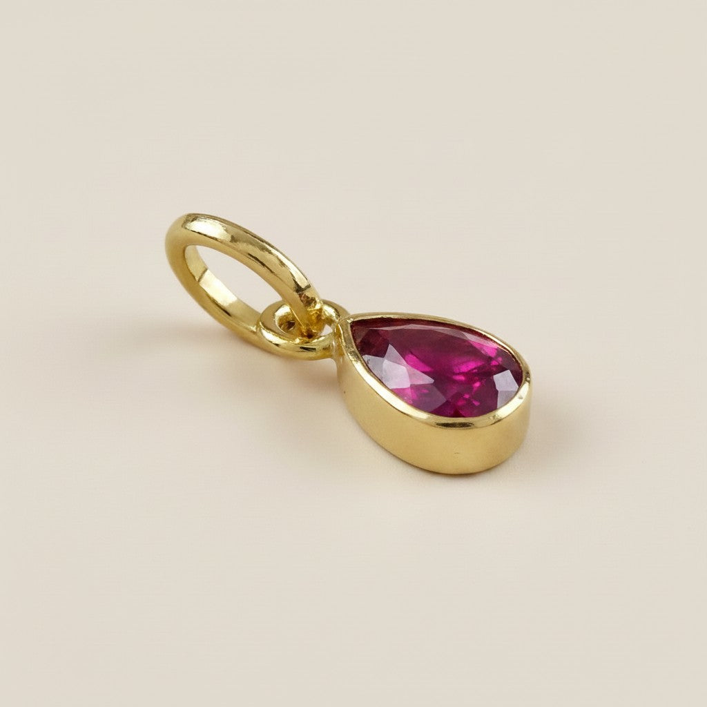 18k Gold Filled Birthstone Bezel Drop Charm | Personalized Sparkle