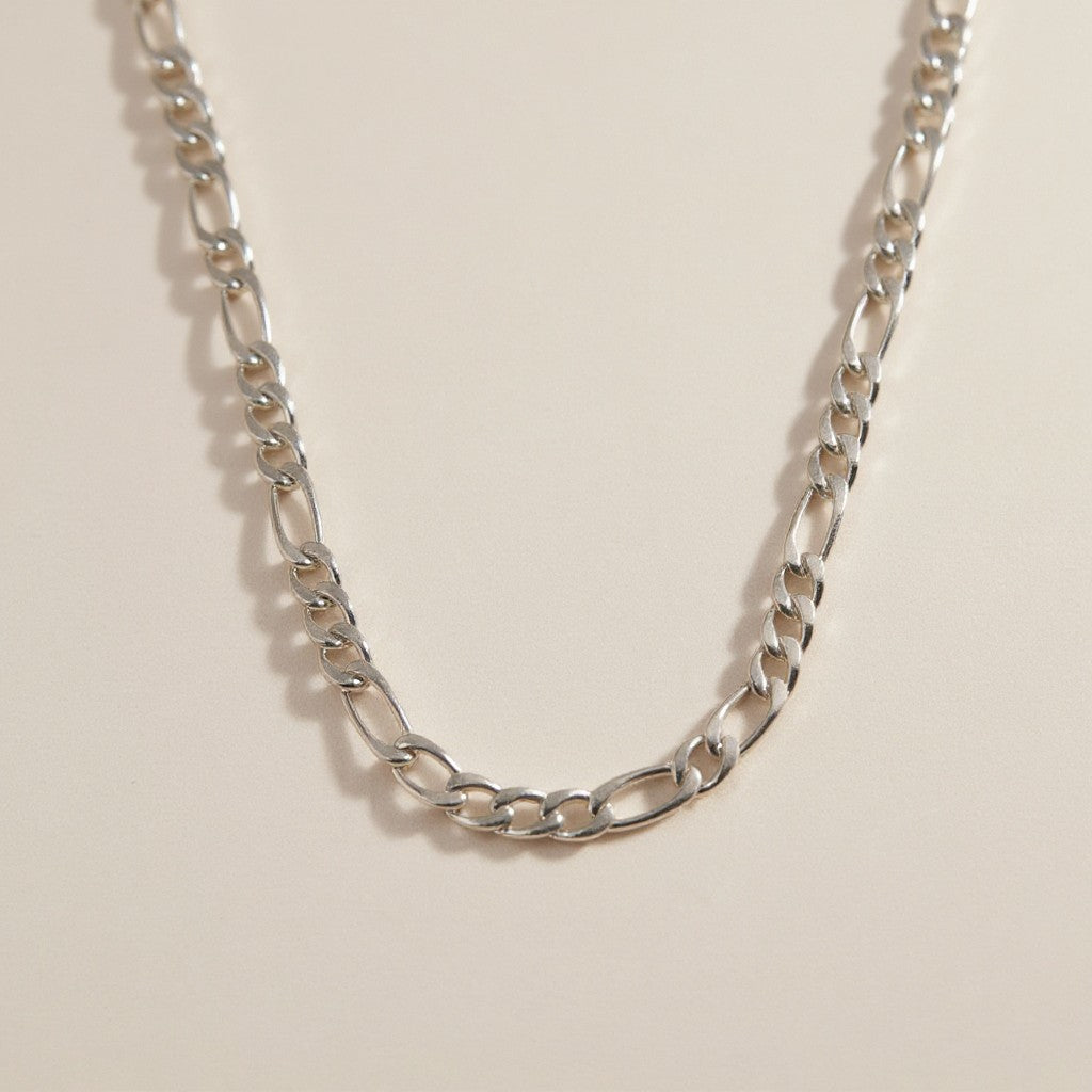 ⛓️ Sterling Silver 7.4mm Figaro Chain — Three Links of Power. One of Precision. All Italian.