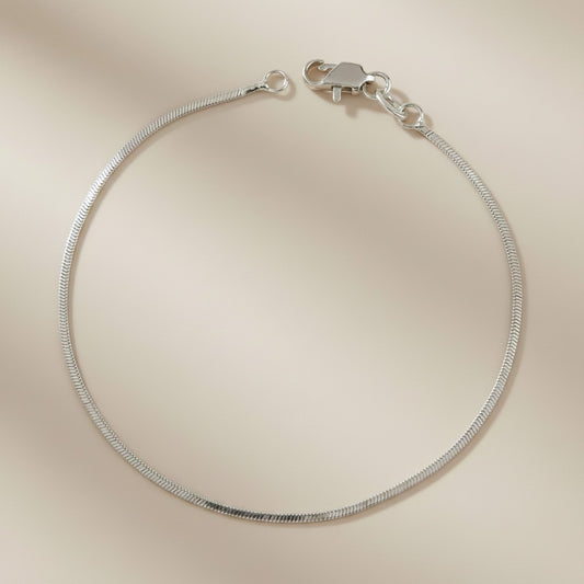Sterling Silver Square Herringbone Bracelet — The Herringbone, Reimagined with an Edge