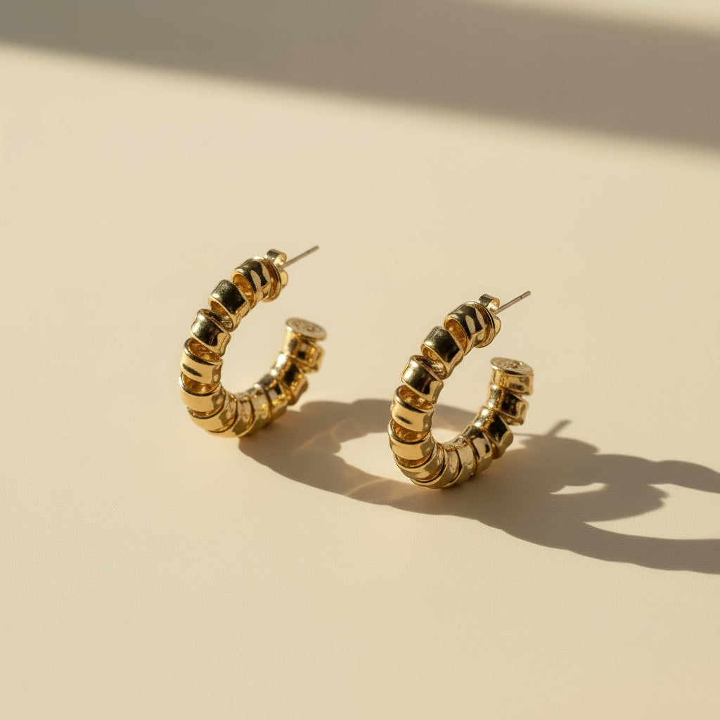 18k Gold Filled Large Curly C-Hoop Earrings | Timeless & Treasured