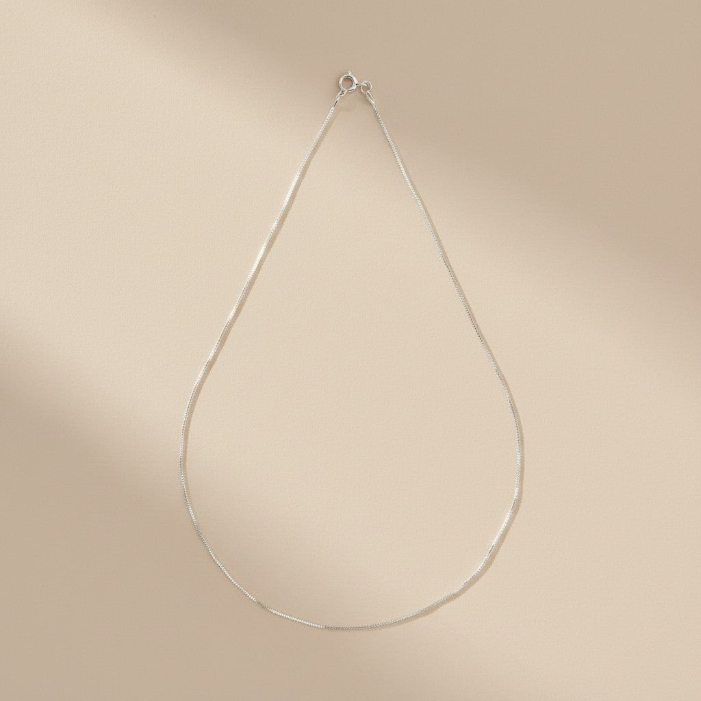 Sterling Silver Box Chain Necklace — The Chain That Disappears. And Makes Your Pendant Everything.