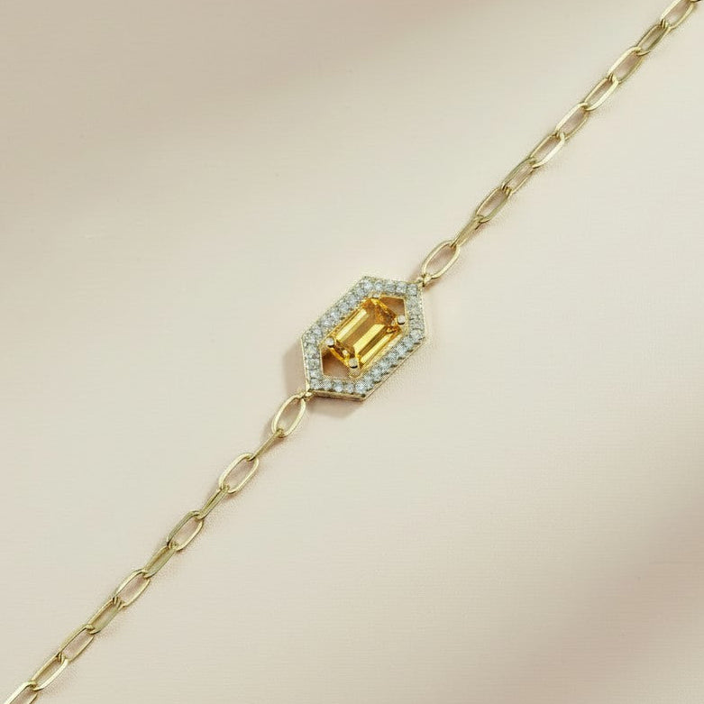 💎 18k Gold Vermeil Birthstone Baguette Bracelet — Your Month. Your Color. Your Stone.