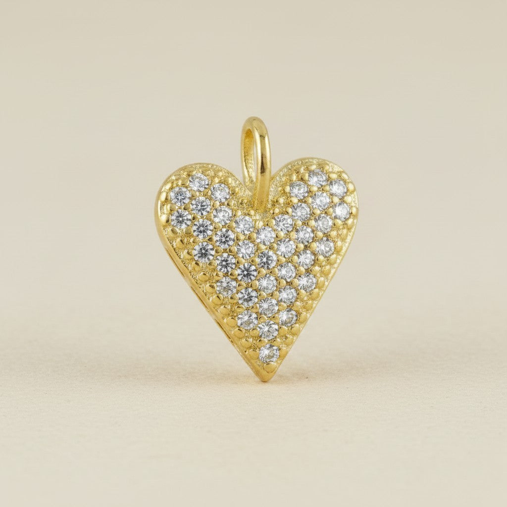 💖 18k Gold Filled Colored CZ Heart Pendant — Five Colors. One Pavé Heart. Hang It Anywhere.