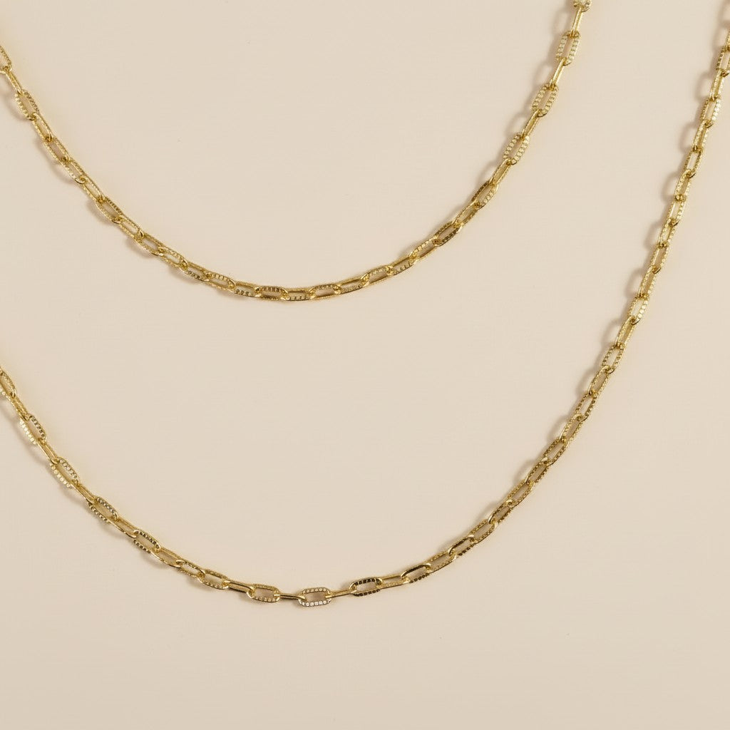 18k Gold Filled Diamond Cut Mirror Chain Necklace | Brilliant Light-Catching Sparkle