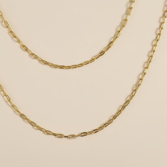 18k Gold Filled Diamond Cut Mirror Chain Necklace | Brilliant Light-Catching Sparkle