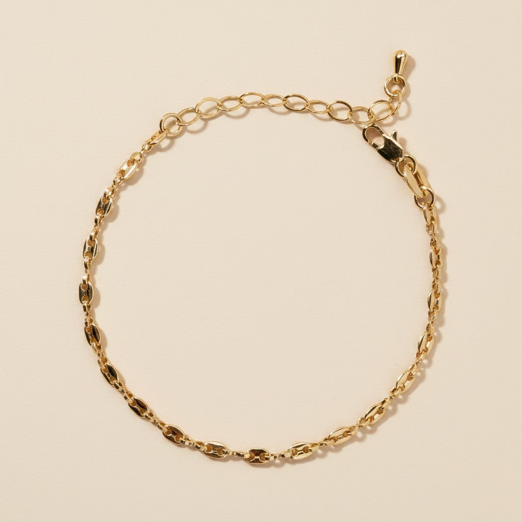 ✨ 18k Gold Filled Mini Puffy Link Bracelet — Plump Links. Warm Gold. The Most Luxurious Small Detail at the Wrist.